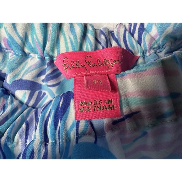 Lilly Pulitzer Lizzie Top Fishful Thinking Bermuda Blue Sz M Beach Resort Cruise - Picture 4 of 11